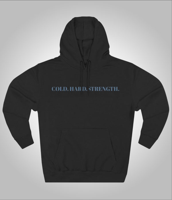 Cold.Hard.Strength. - Black Hoodie - Front | Arctic Barbell