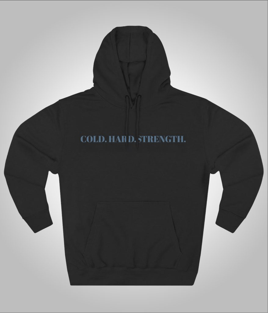 Cold.Hard.Strength. - Black Hoodie - Front | Arctic Barbell