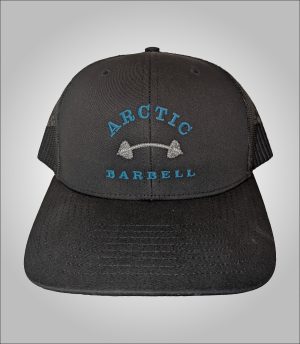Arctic Barbell Black Trucker Hat - Front | Arctic Barbell