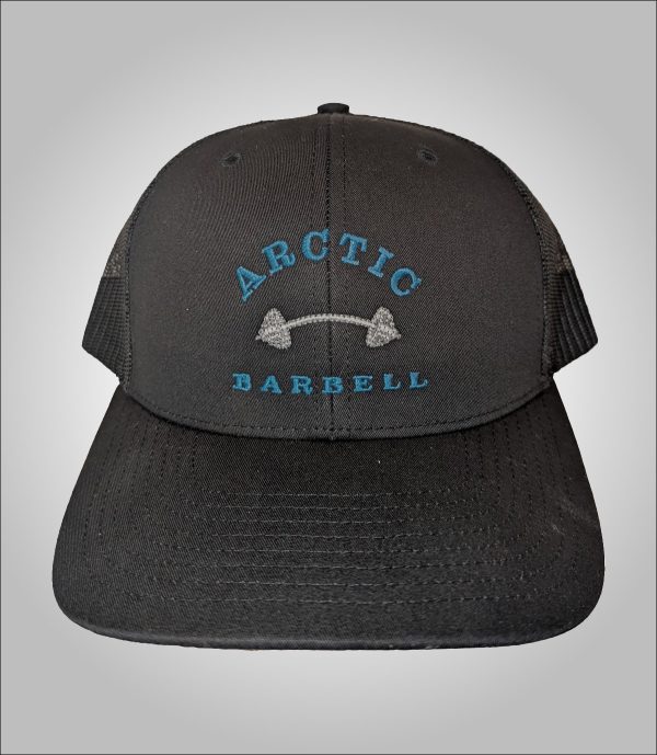 Arctic Barbell Black Trucker Hat - Front | Arctic Barbell