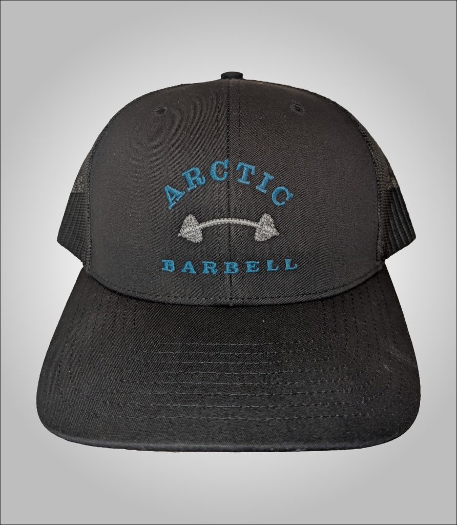 Arctic Barbell Black Trucker Hat - Front | Arctic Barbell